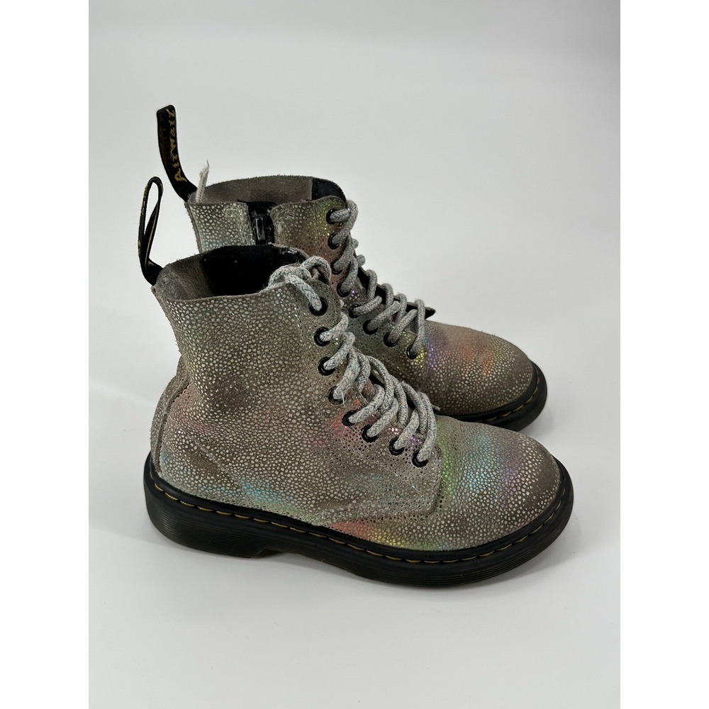 Dr. Martens 1460 Pascal J Rainbow Iridescent Metallic Zip Boots Girls Youth‎ 12 - Picture 5 of 15